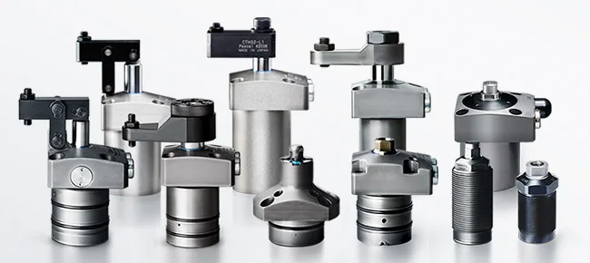 Pascal Work Holding products, Swing clamps, Link Clamps, Work supports, Expanding Clamps, Precision, Hydraulic Cylinders